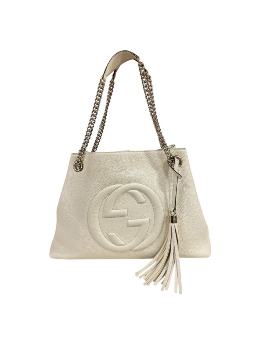 Gucci Soho Shoulder Bag Leather White Vintage - Picture 1 of 10